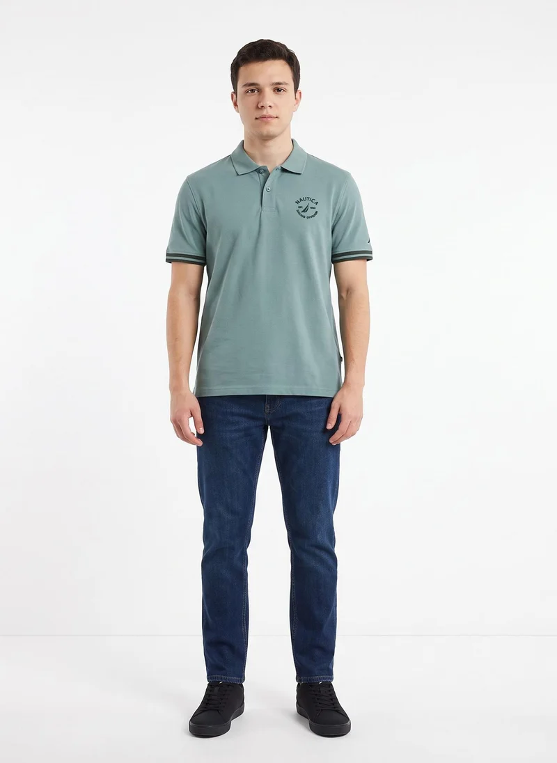 Nautica  Men's Polo Regular Fit Short Sleeve Premium Essentials Cotton Polo - ScamBlue for Men | Best Price UAE