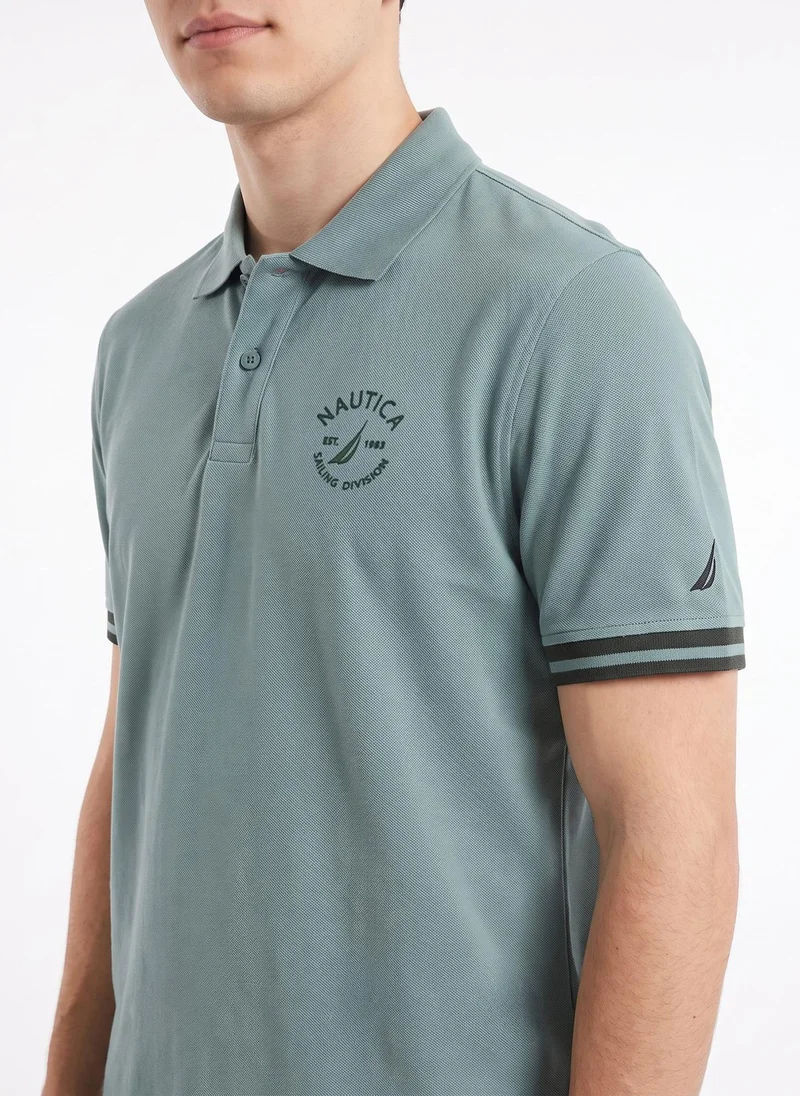 Nautica  Men's Polo Regular Fit Short Sleeve Premium Essentials Cotton Polo - ScamBlue for Men | Best Price UAE