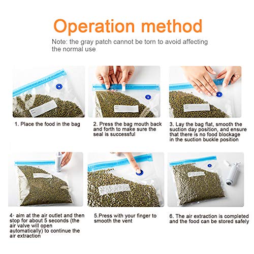 Mantianstar Sous Vide Bags 22 Pack Reusable Vacuum Food Storage Bags Kit, with 3 Sizes Vacuum Food Bags,1 Hand Pump, 4 Sealing Clips for Food Storage and Sous Vide Cooking - Image 5