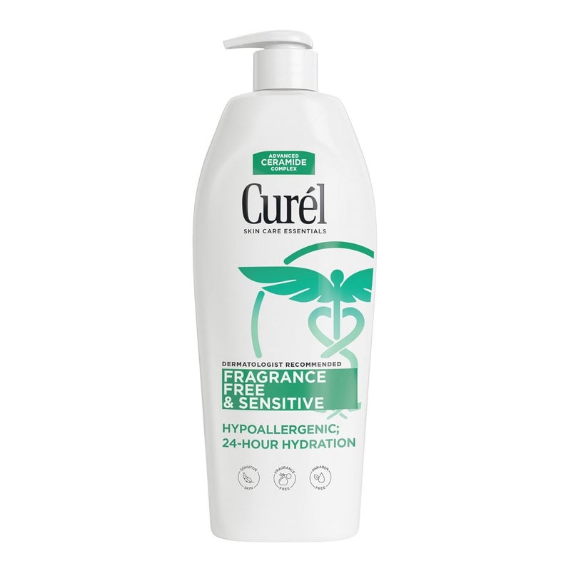 Curel Fragrance Free Comforting Body Lotion Body and Hand Moisturizer for Dry Sensitive Skin 13 Ounce with Advanced Ceramide Complex Repairs Moisture Barrier