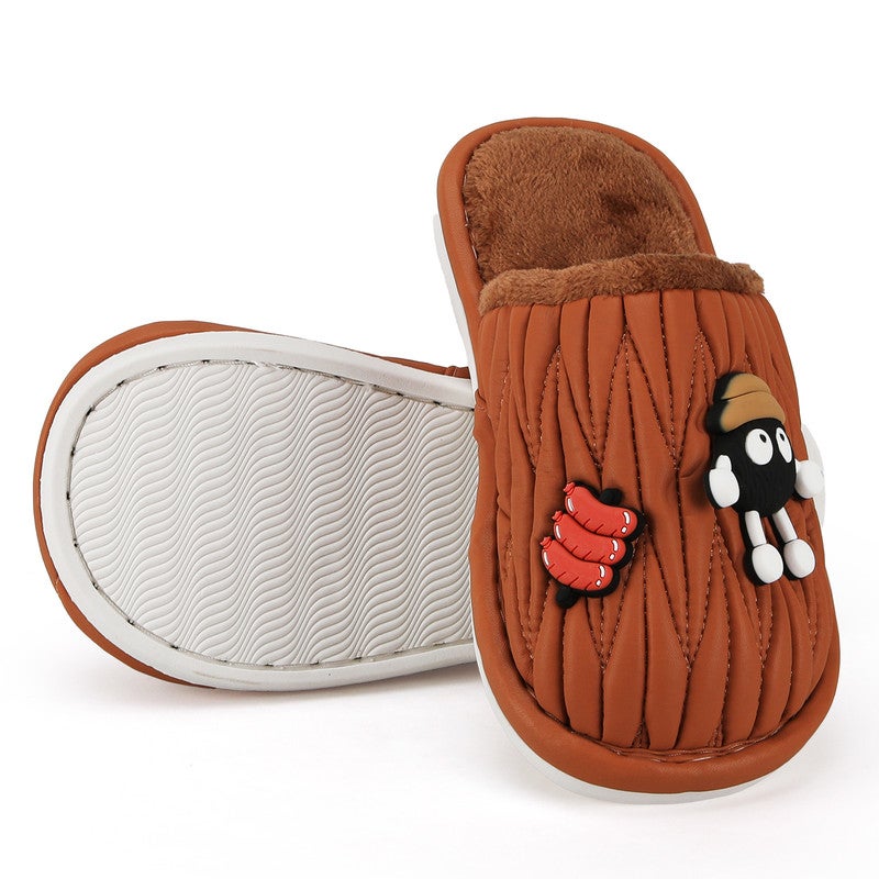 Lucky Kids Cartoon Slippers for Kids, Funny Animal House Shoes with Non-Slip Sole, Cozy Plush Indoor Comfort Footwear for Boys and Girls - Image 1