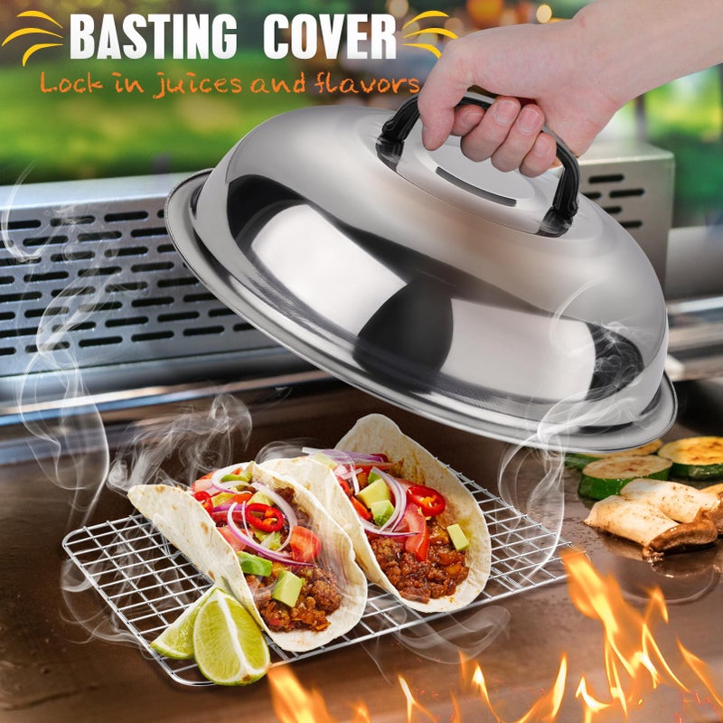 RINPIR 33PCS Griddle Accessories Kit for Blackstone, Flat Top Grill Accessories Tools with Cooling Rack, Melting Dome and Burger Press, Professional Hibachi Spatula Gift Set for Outdoor Teppanyaki BBQ - Image 2