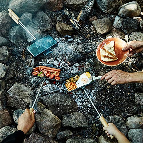 Uno Casa - XL Pie Irons Cast Iron Sandwich Maker - Mountain Japanese Sandwich Maker with Recipe Book - Durable Campfire Cooking Equipment for Toasted Pies, and More - Image 5
