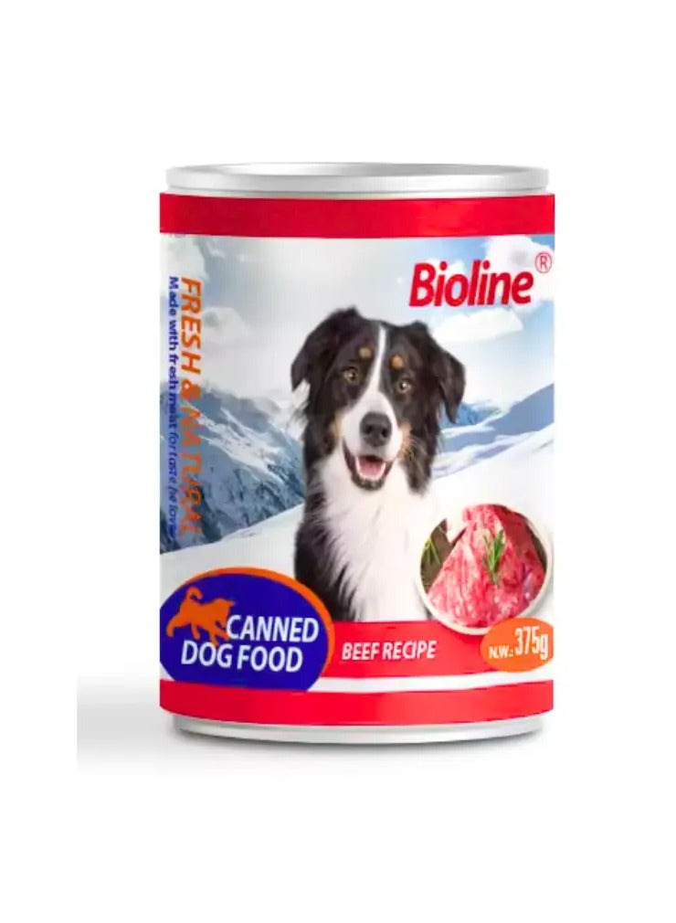 بايولاين طعام الكلاب المعلب من بيولاين، 375 غرام - [نكهة لحم بقري]
