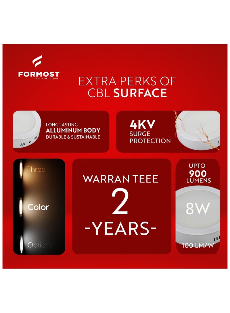 FORMOST FORMOST Surface Down Light LED Round 15W| Surge Protection Upto 4KV | Long Lasting Downlighter for Home Shops and Hotels Ceiling | Durable and Sustainable | 2 Years Warranty | Clear White | Pack of 2  - Image 4