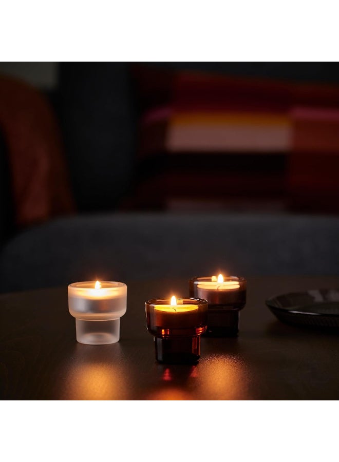 Tealight Holder Set of 3, Mixed Colours, 5.5 cm, Elegant Glass Candle Holders, Stackable Decorative Tealight Holders for Table Settings, Living Room, Cafe, Restaurant and Hotel Decor - Image 3