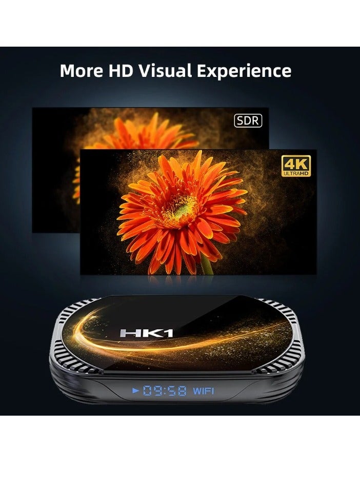 HK1 X4S Smart TV BOX, Fast Speed Quad Core 3D 8K Smart Box, Android 11.0 Powerful Chip Dual WIFI Support Android TV Box, Google Voice Assistant Youtube Media Player, (4GB Plus 128GB) - Image 3