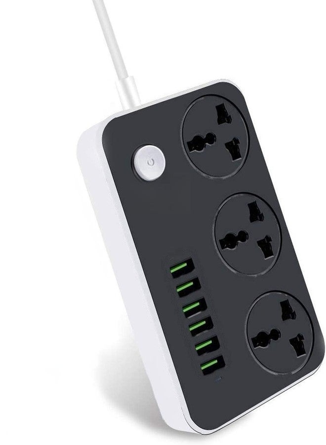 BLEQYS شريط طاقة ذكي BLEQYS® بستة منافذ USB 3.0 عالمية بقدرة 3.4 أمبير مع سلك تمديد بطول مترين، ومنفذ USB، ومنافذ حماية من زيادة التيار مع مؤشر. - Image 1