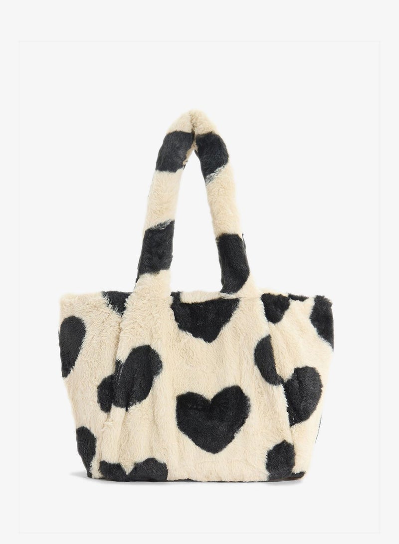 Skinnydip London Ella Heart Fluffy Tote Bag - Image 1