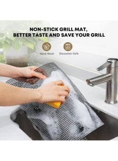 Oasisgalore 40*33CM Reusable Non Stick Black Grill Mat  - Image 5