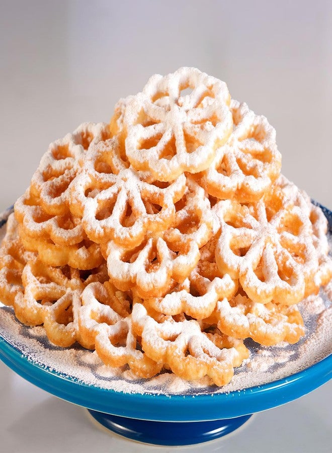 MUCKLILY Bunuelos Mold with Handle 10.43X3.62X0.86In Aluminum Baking Mold for Flower Bunuelos Cookie and Waffle Making Tool with Intricate Floral Pattern for Holiday and Festive Baking - Image 3