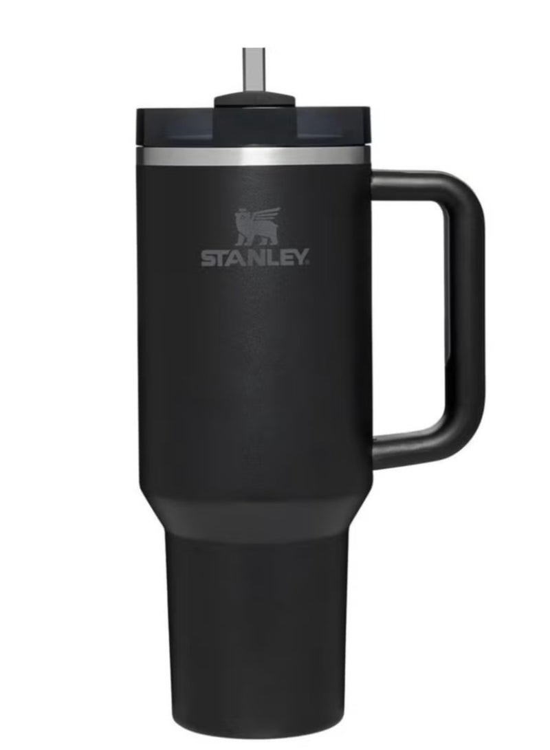 Stanley 40oz Stanley Quencher H20 Flowstate Stainless Steel Vacuum Insulated Tumbler with Lid and Straw for Water, Iced Tea or Coffee, Smoothie and More, Cream (Black) - Image 1