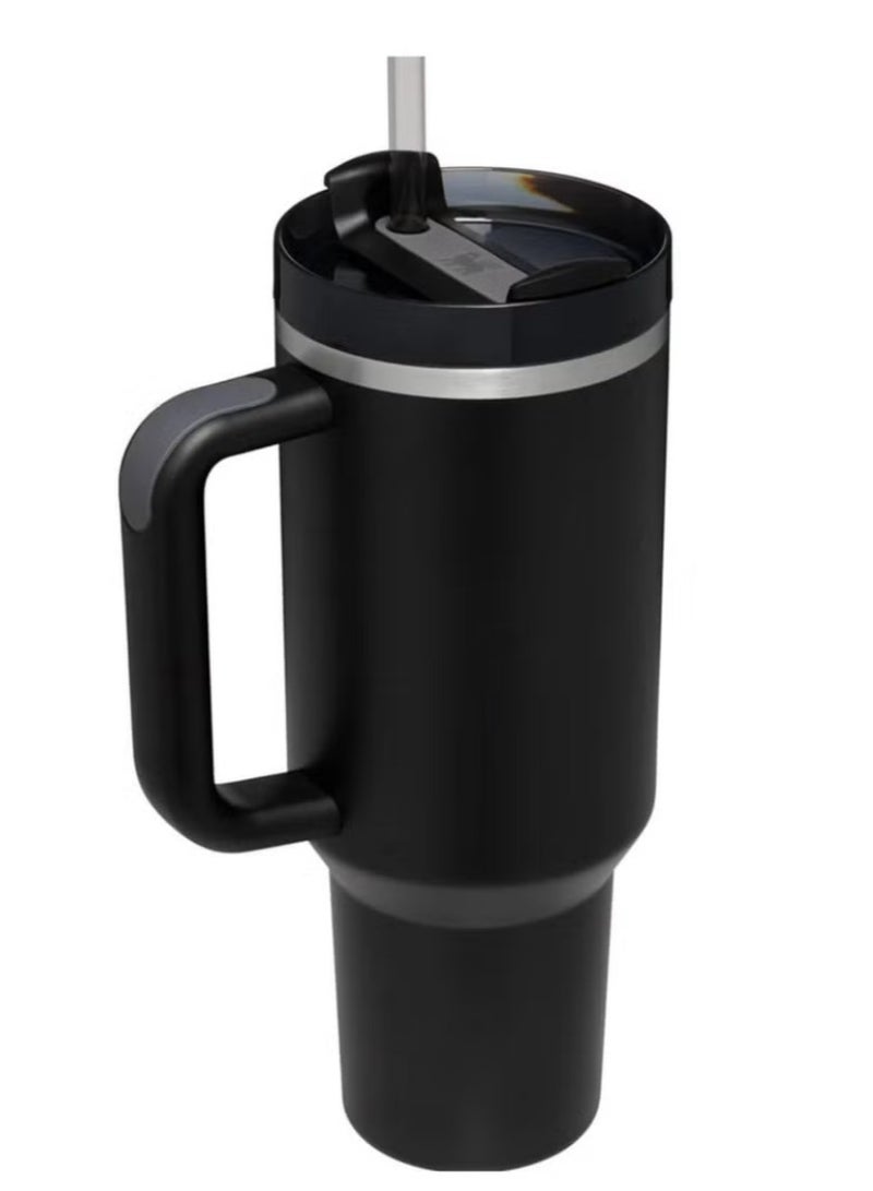 Stanley 40oz Stanley Quencher H20 Flowstate Stainless Steel Vacuum Insulated Tumbler with Lid and Straw for Water, Iced Tea or Coffee, Smoothie and More, Cream (Black) - Image 2