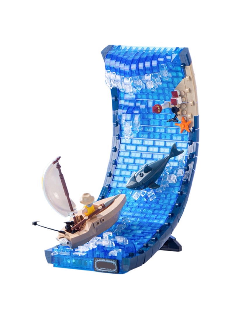 The Old Man And The Sea 3d Scroll Model Set Building Blocks Creative Diy Collection Building Assembling Toys Children Adult Home Decorations - Image 1