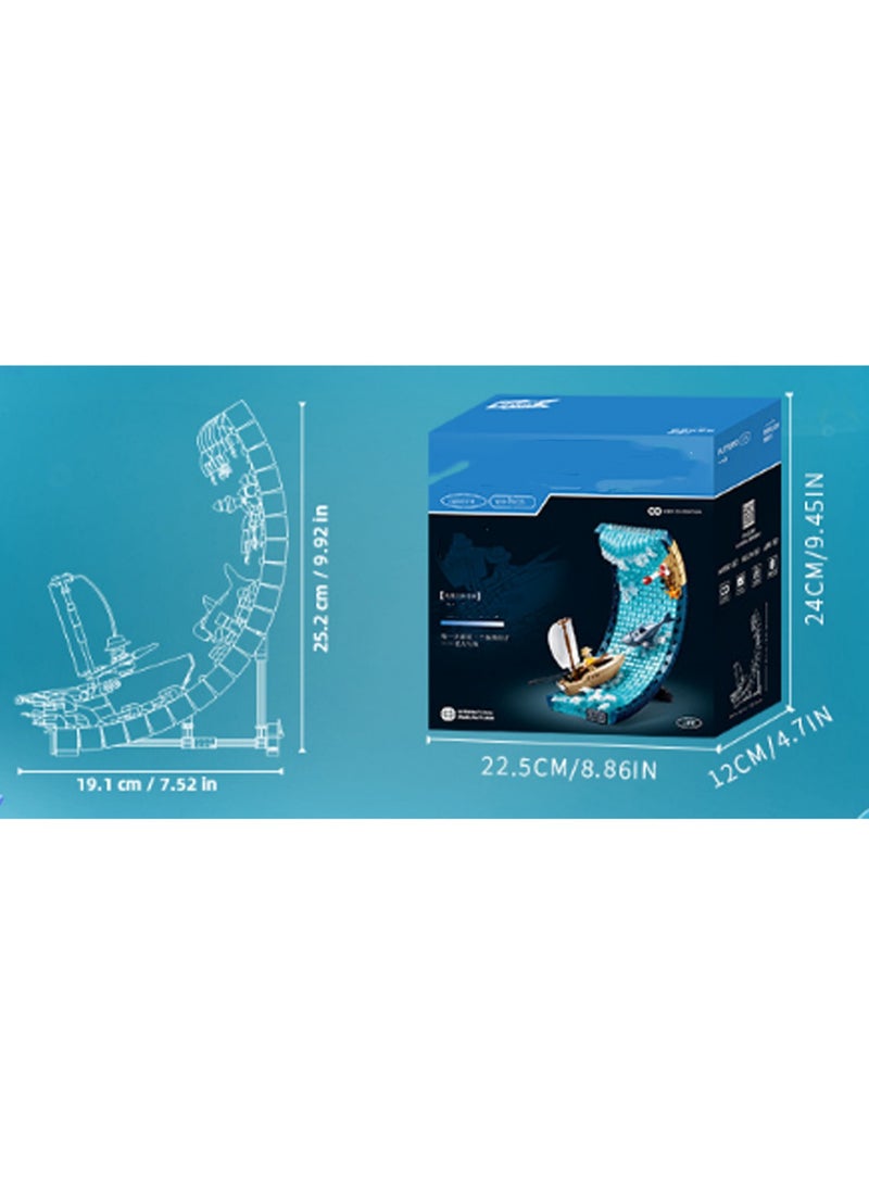 The Old Man And The Sea 3d Scroll Model Set Building Blocks Creative Diy Collection Building Assembling Toys Children Adult Home Decorations - Image 2