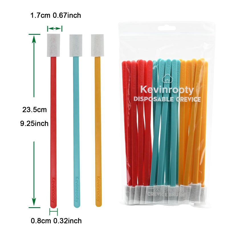 Kevinrooty 30PCS Disposable Crevice Cleaning Brush kit, Disposable Toilet Brush, Disposable Window Sill Cleaning, Keyboard Cleaning, Car Air Conditioner Cleaning (Color Mixing) - Image 2