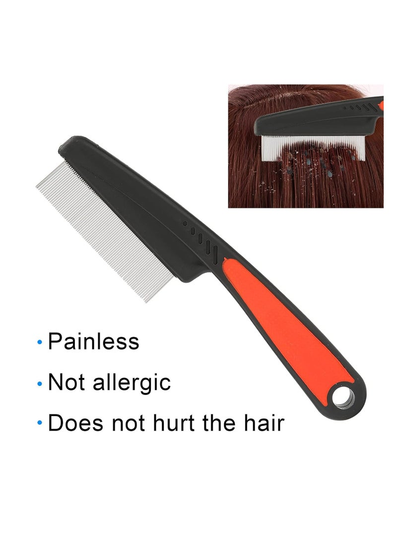 Oasisgalore - Stainless Steel Head Flea Lice Comb，Fine Tooth Comb Get Rid of Hair Nit, Hair Grooming Comb for Kids Adults Pets - Image 1