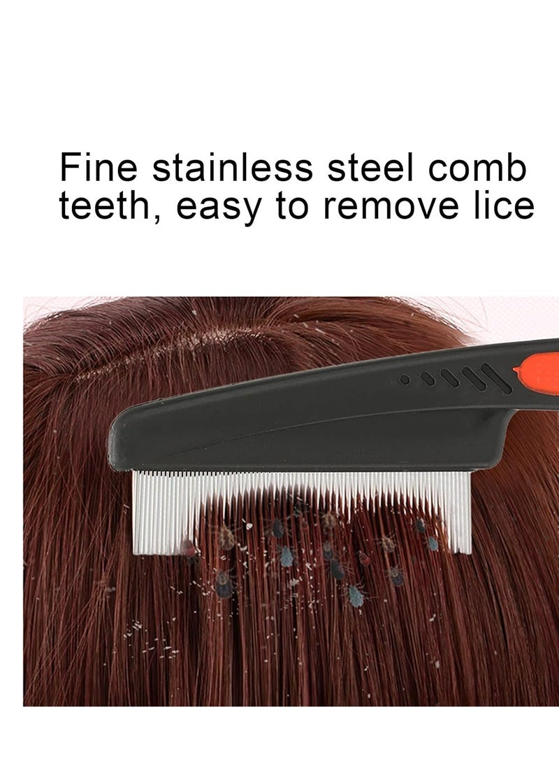 Oasisgalore - Stainless Steel Head Flea Lice Comb，Fine Tooth Comb Get Rid of Hair Nit, Hair Grooming Comb for Kids Adults Pets - Image 1