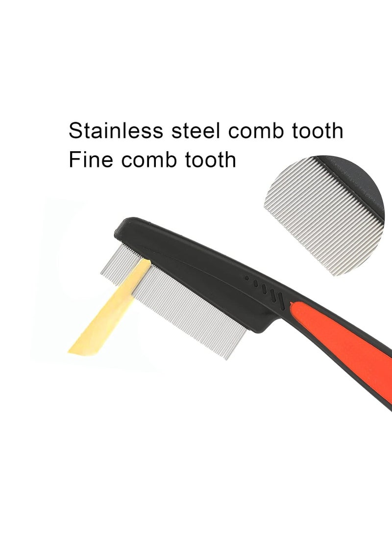 Oasisgalore - Stainless Steel Head Flea Lice Comb，Fine Tooth Comb Get Rid of Hair Nit, Hair Grooming Comb for Kids Adults Pets - Image 1