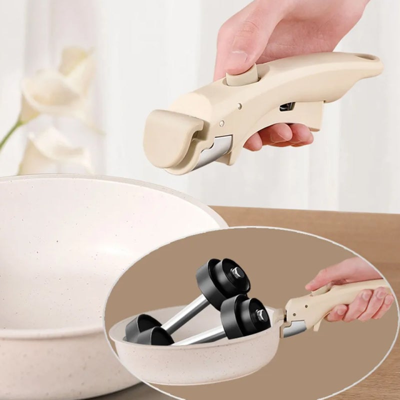 Detachable Cookware Handle Heat-Resistant Bakelite Silicone Stainless Steel - One-Touch Opening Closing for Kitchen Pots Pans - Image 1
