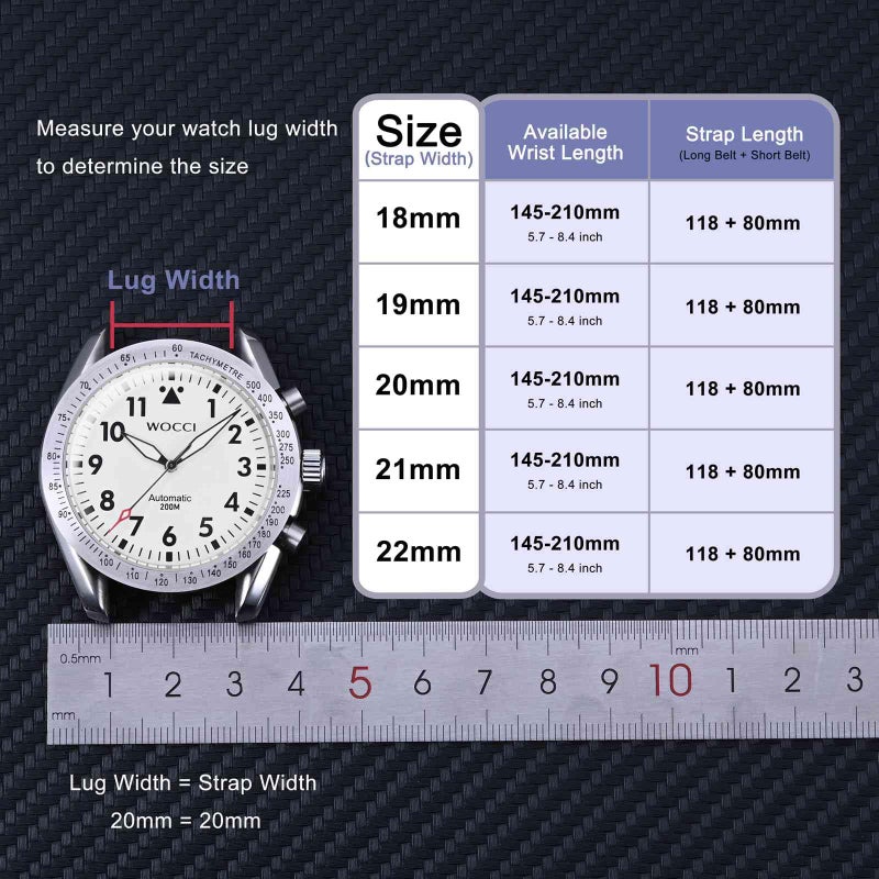 WOCCI 20mm Bicolor Watch Band, Silicone Rubber, Quick Release Replacement Strap for Men and Women, Silver Stainless Steel Buckle (Black-Spring Green) - Image 3