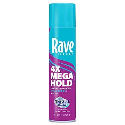 RAVE راب 4X ميغا سبراي شعر معطر طويل الأمد لحماية الحرارة وحجم ولمعان كليما شيلد لمزيد من الرطوبة يقلل من التجاعيد - Image 1