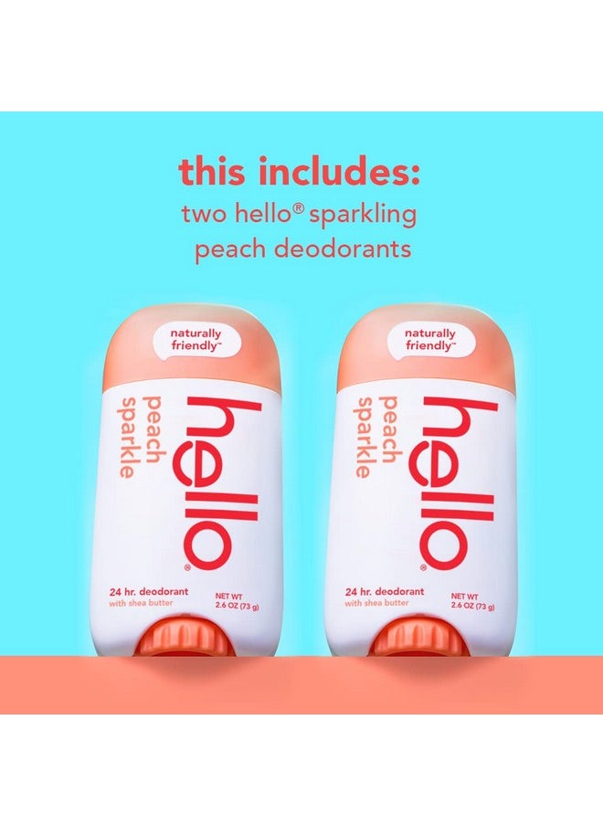 هالو مزيل العرق Hello Peach الخالي من الألومنيوم للنساء والرجال، برائحة طبيعية، تم اختباره من قبل أطباء الجلدية، خالٍ من صودا الخبز، خالٍ من البارابين، خالٍ من الصبغة، حماية من الرائحة لمدة 24 ساعة، (عبوة من قطعتين)  - Image 3