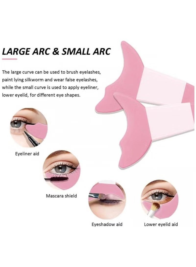Arabest Multi functional Eye Makeup Stencil Mascara Shield Guard Applicator Eyelash Pads Eyeliner Eyeshadow Applicator Aid Tool Reusable Eyeliner Eyeshadow Guide Tool for Women, Beginners - Image 3