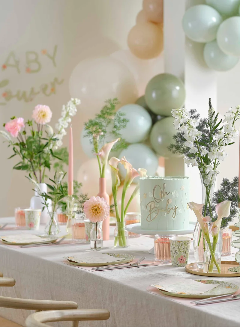 Ginger Ray  Floral Hello Baby Paper Napkin - Pack of 16 for Women | Best Price UAE
