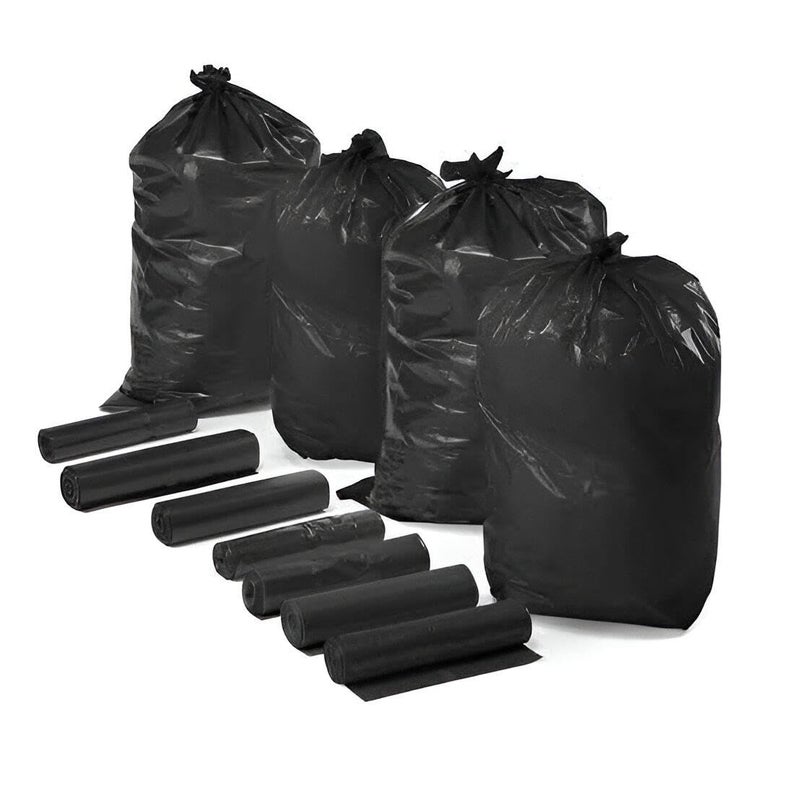 Heavy Duty Trash Bags - Extra-thick black waste bags on rolls, designed for heavy loads, puncture-resistant and odor-locking, perfect for home, commercial, and industrial disposal. - Image 1