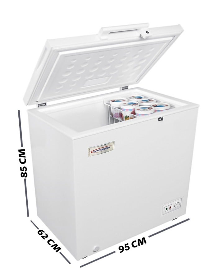 جينيرال جولد فريزر أفقي من General Gold بسعة 251 لتر، باللون الأبيض، مزوّد بإضاءة LED وقفل بمفتاح، حل تخزين واسع وموفّر للطاقة - Image 3