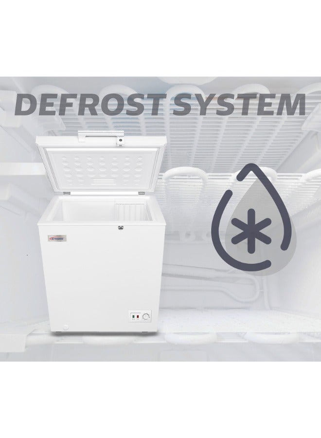 جينيرال جولد فريزر أفقي من General Gold بسعة 251 لتر، باللون الأبيض، مزوّد بإضاءة LED وقفل بمفتاح، حل تخزين واسع وموفّر للطاقة - Image 5