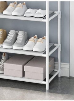 AIWANTO 5-Tier Stainless Steel Coat And Shoes Rack For Home White  - Image 2