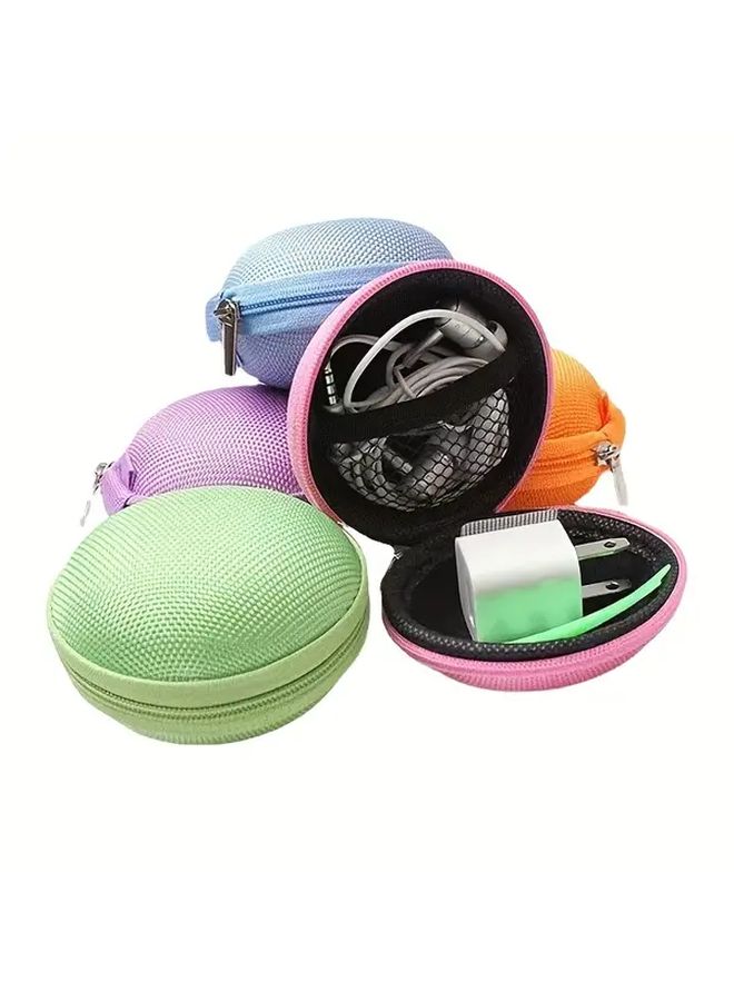 Blue Small EVA Earphone Cable Organizer Pouch Compact Travel Storage Bag - Image 3