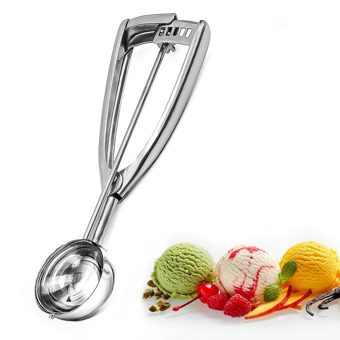 ICE CREAM SCOOPS WITH EASY TRIGGER SMALL SIZED 4CM 304 STAINLESS STEEL COOKIE SCOOP FOR MEATBALLS MELLON BALLS MASHED POTATOES AND MUFFINS