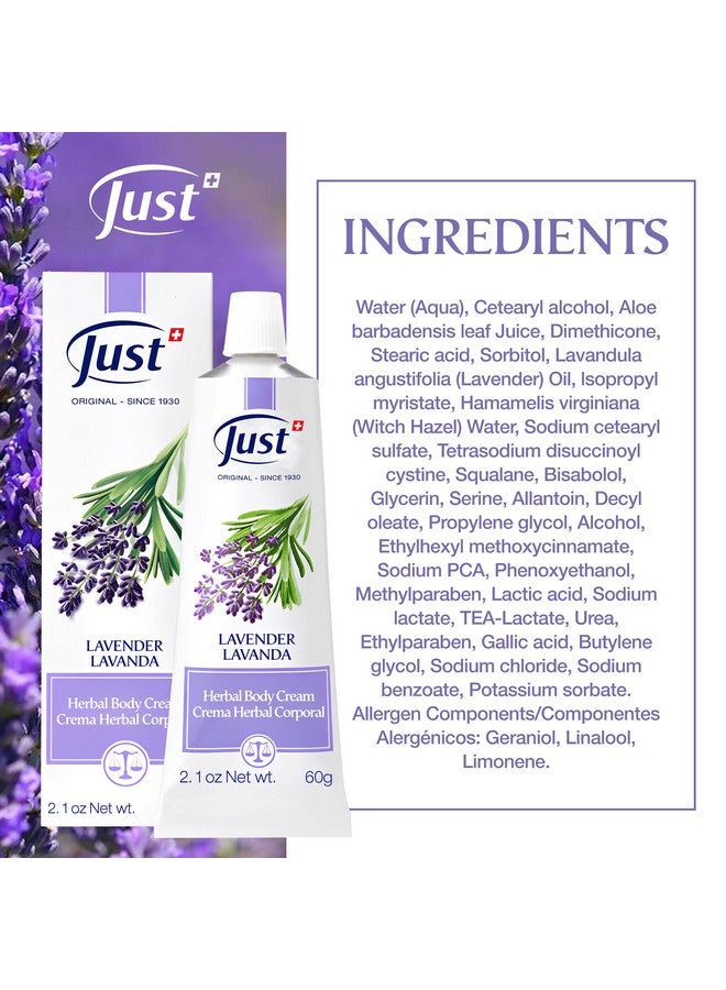 SwissJust Swiss Just Lavender Cream 60Ml. Herbal Cream With Lavender Oil Witch Hazel. - Image 2