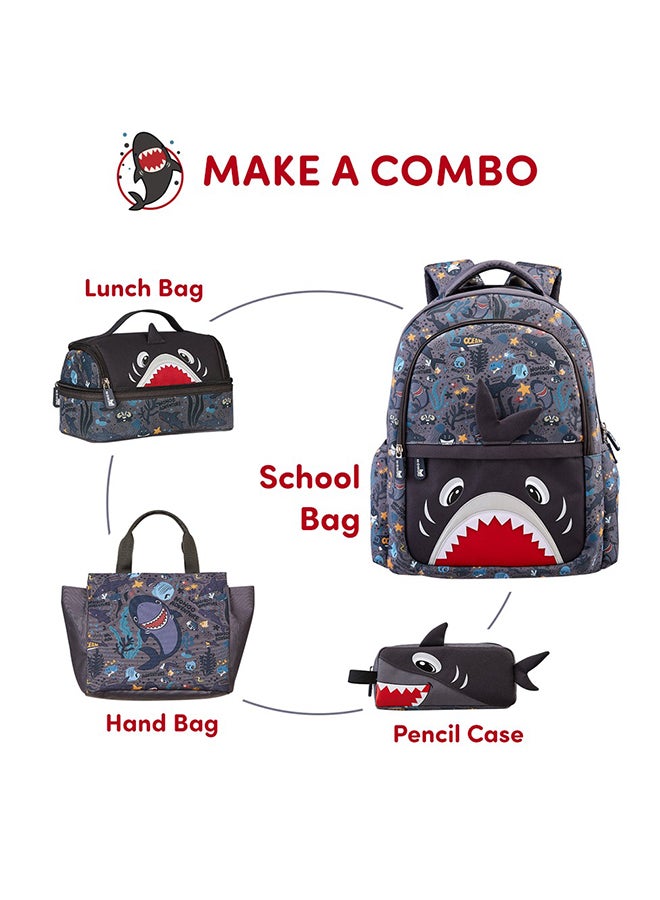 Nohoo Kids Insulated Lunch Bag Shark - Grey - Image 3