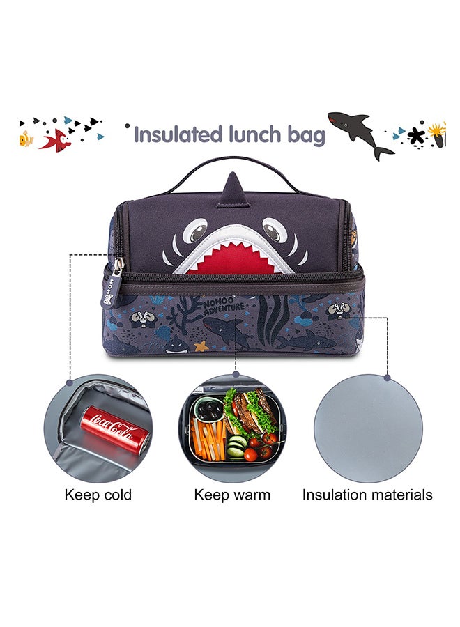 Nohoo Kids Insulated Lunch Bag Shark - Grey - Image 5