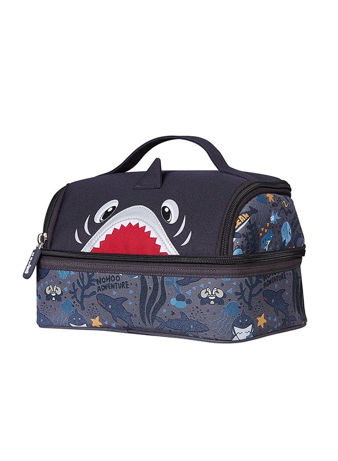 Nohoo Kids Insulated Lunch Bag Shark - Grey - Image 1