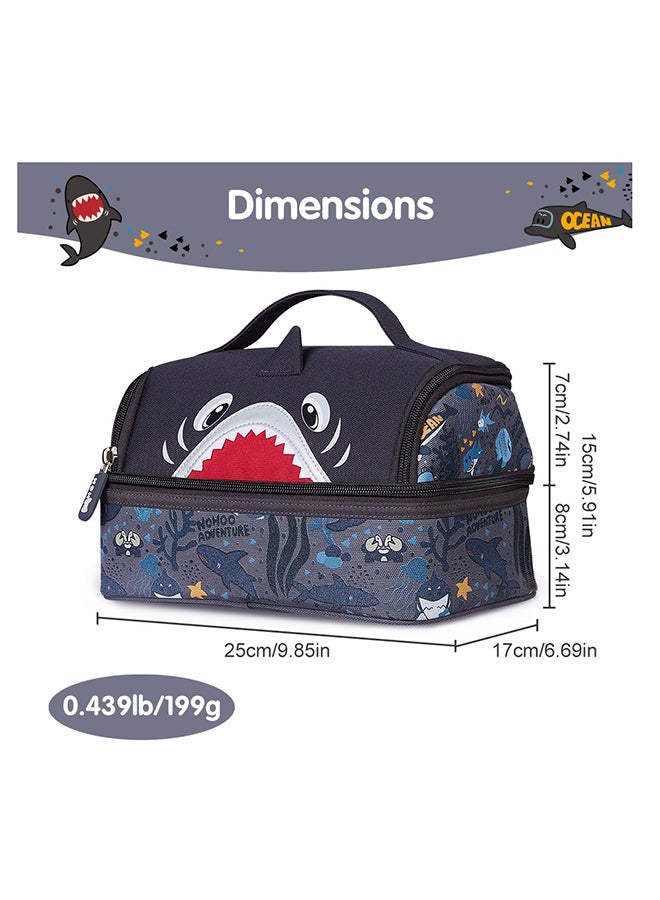 Nohoo Kids Insulated Lunch Bag Shark - Grey - Image 2