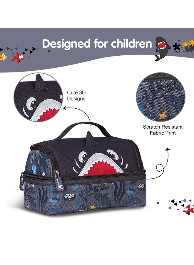 Nohoo Kids Insulated Lunch Bag Shark - Grey - Image 4