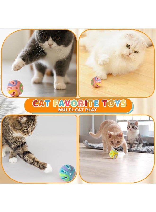 Colorful Plastic Cat Toy Balls with Bell, 1.9-inch, 4-Pack - Image 4