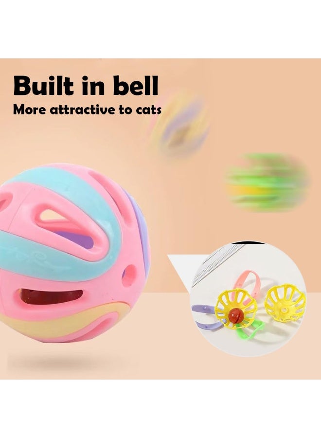 Colorful Plastic Cat Toy Balls with Bell, 1.9-inch, 4-Pack - Image 3