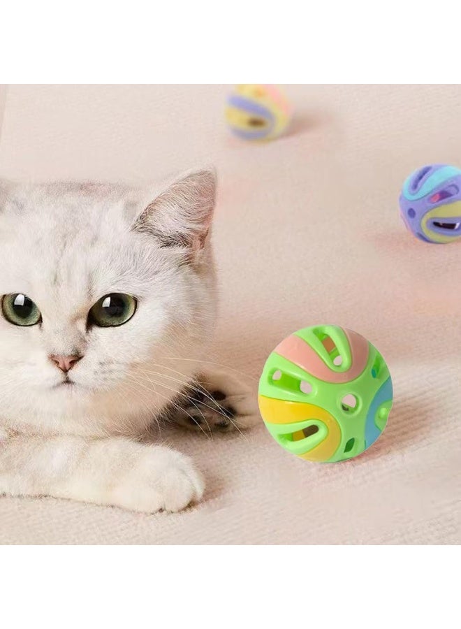 Colorful Plastic Cat Toy Balls with Bell, 1.9-inch, 4-Pack - Image 2