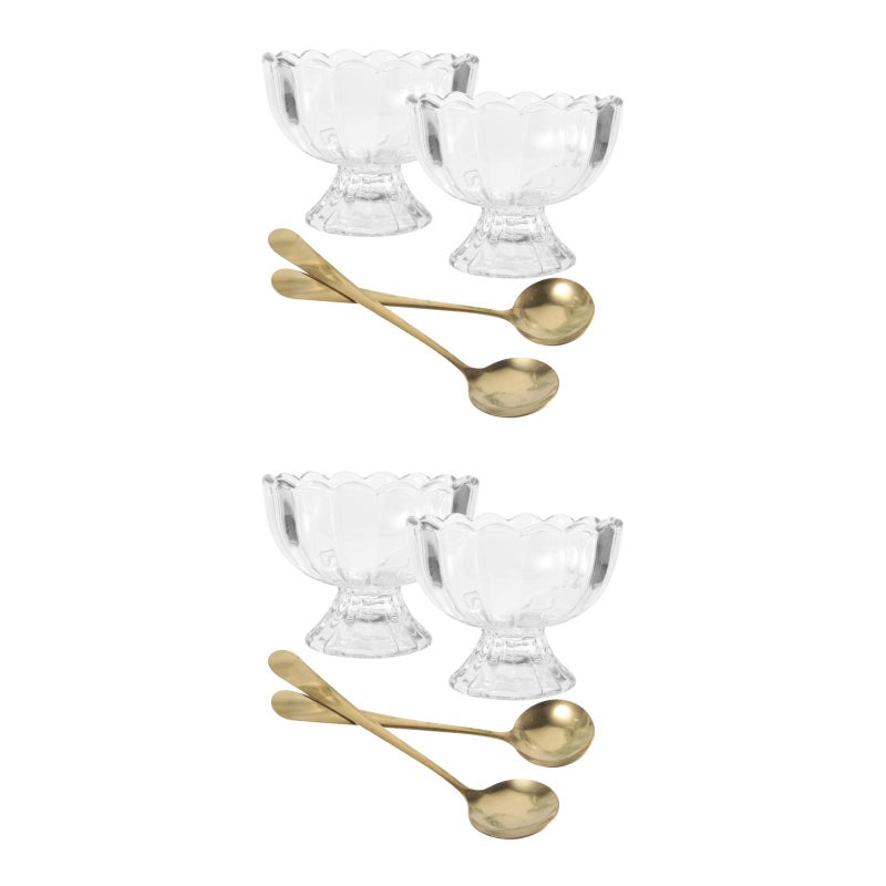 4 Sets of Transparent Salad Cups Multi-function Pudding Cups Household Dessert Glasses - Image 1