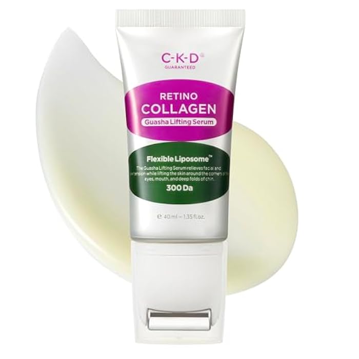 CKD Guaranteed CKD Gua Sha Face Serum - Retinol Collagen Lifting Serum for Firming, Tightening, and Instant Face Lifting. Wrinkle Reduction with Massage Roller. Korean Skin Care. 1.35 fl oz - Image 1