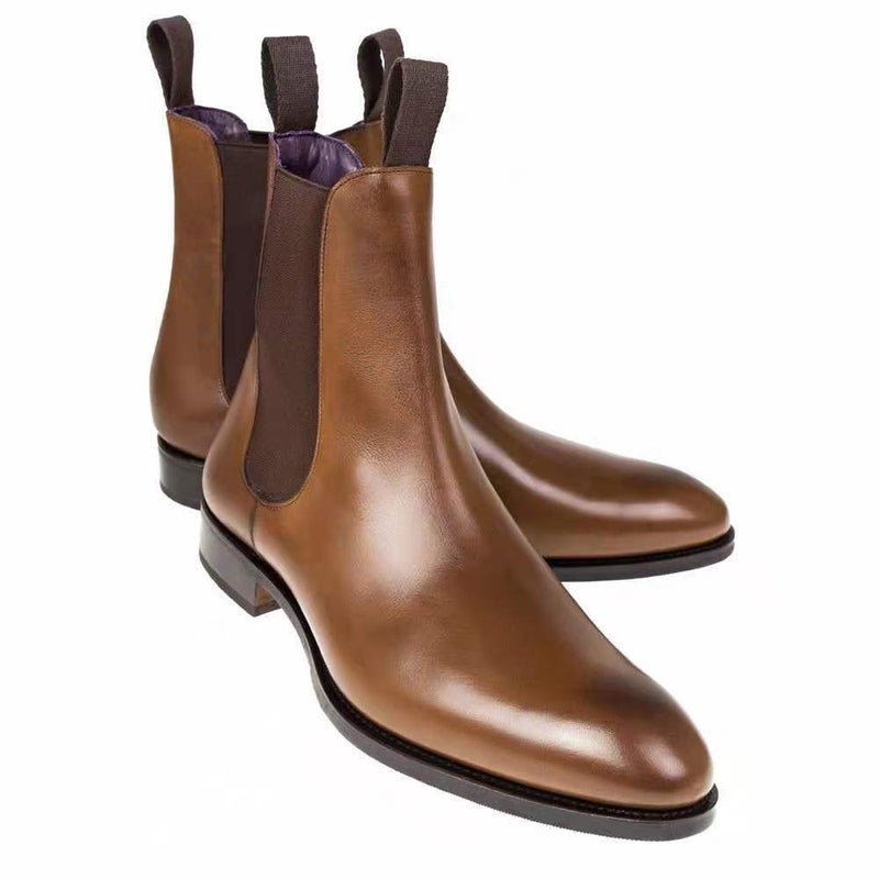 foreign trade large size high-top men's shoes 2021 autumn and winter New short men's leather boots pointed Chelsea boots - Image 2