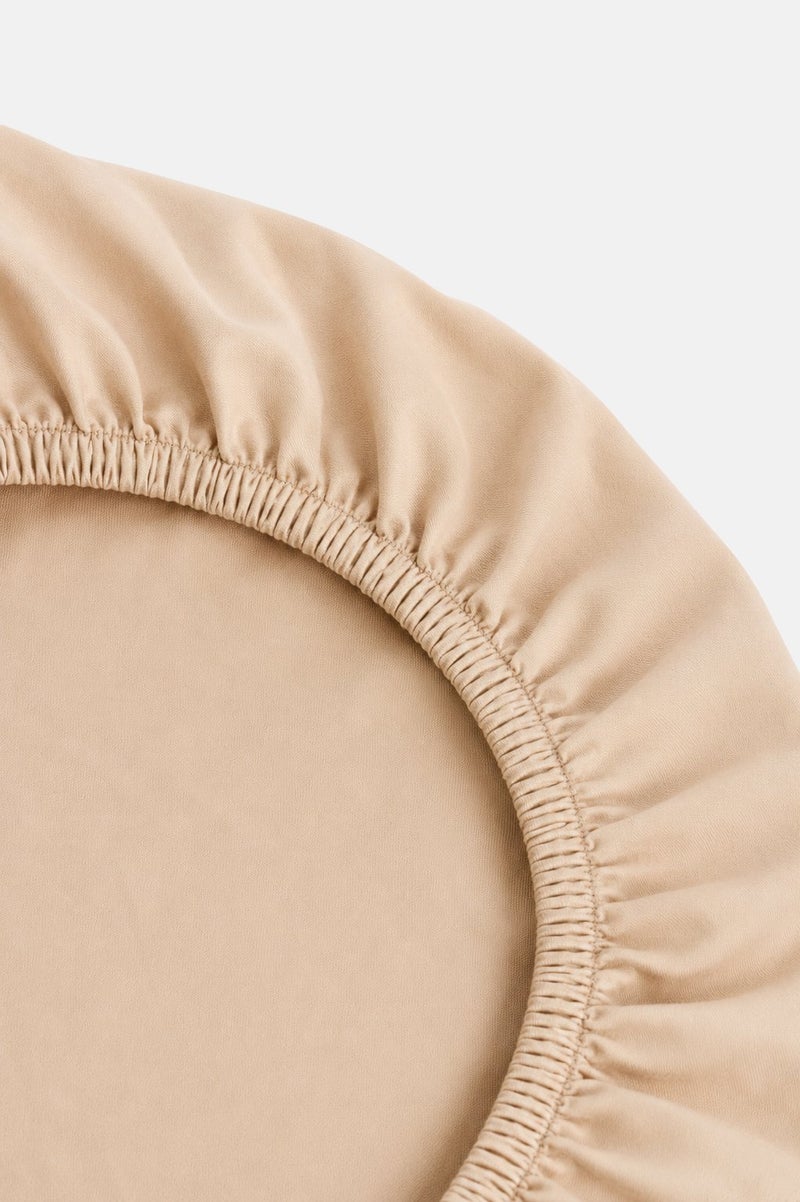 NINE WEST King Size Fitted Sheet, Light Beige - Image 3