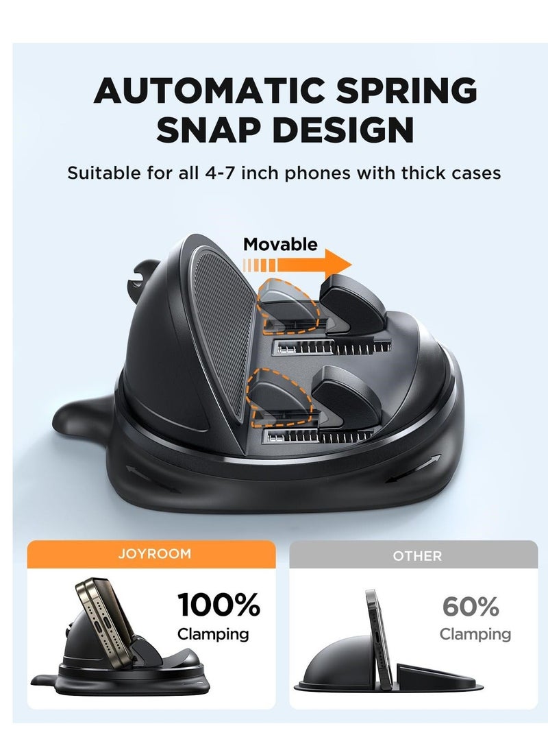 Y&D Dashboard Phone Holder Car, [Adjustable Spring Design] Non-Slip Pad for Car 360° Rotatable Silicone Mount, Desk Stand Compatible with iPhone, Android, GPS  - Image 2