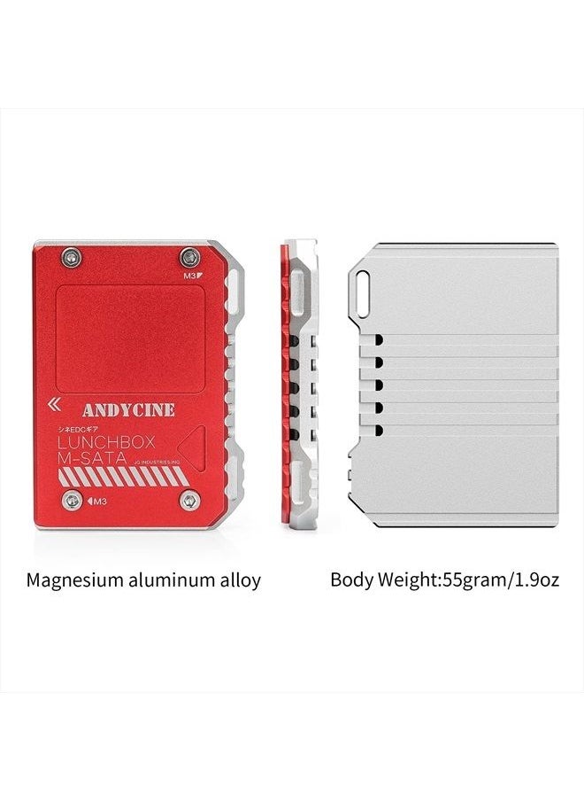ANDYCINE - Magnalium Case for mSATA SSD Compatible for Atomos Ninja V,V+, Ninja Flame, Ninja Inferno, and Shogun Inferno  with mSATA to SATA Adapter - Image 1